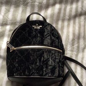 Kate Spade mini velvet backpack